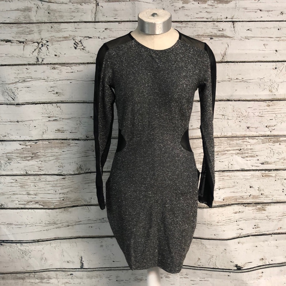 Express Cocktail Dress With Sheer Panels NWT Sz 4 - Picture 1 of 8